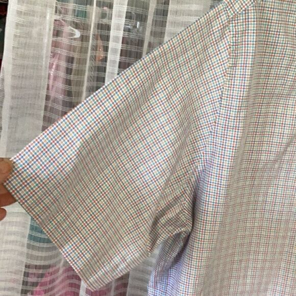 Peter Millar Short Sleeve Button Up Plaid Shirt Men’s XXL 100% Cotton - Picture 4 of 7